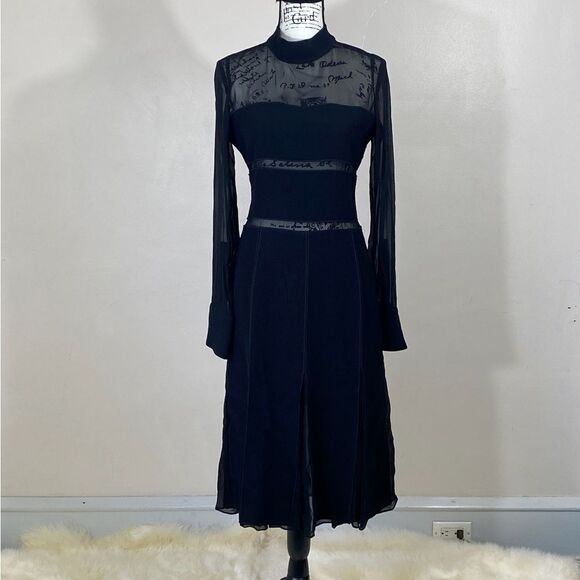 Proenza Schouler Textured Viscose Chiffon Dress size 8 - Picture 5 of 14
